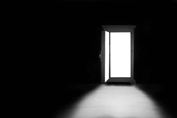 Image Abstraite Lumière Qui Brille Travers Une Porte Ouverte Dans — Photo