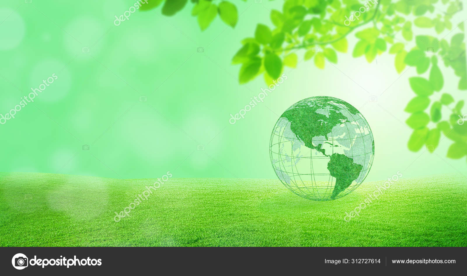 Ecology Environmental Concept Green Planet Earth Globe Green Trees  Background Stock Photo by ©angy_ple@ 312727614