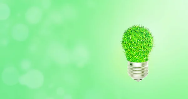 生态与环境概念 背景灯绿色灯泡 — 图库照片
