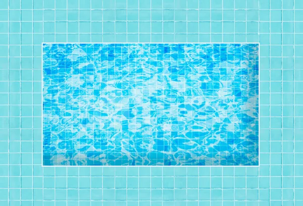 Blue Tiles Mosaic Floor Swimming Pool Top View — Stock Photo, Image