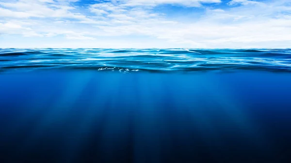 광선과 하늘이 배경으로 해저에 자연을 뚜렷이 수있다 — 스톡 사진