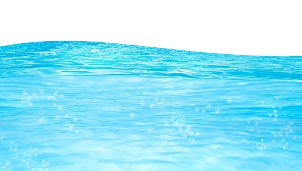 Imagem Abstrata Superfície Vista Lateral Água Azul Bolhas Piscina Com — Fotografia de Stock