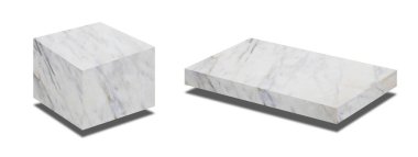 Beyaz arkaplanda mermer blok grunge dokusu.