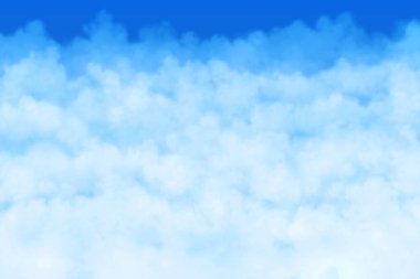 Gökyüzü ve Bulutlar Tasarımı, mavi gökyüzü desenli beyaz bulutlar.