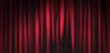 Kırmızı perde kumaş arkaplanının soyut görüntüsü.