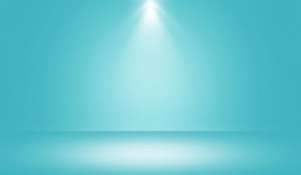 Sala Espaço Vazio Palco Branco Com Iluminação Spot Fundo Azul — Fotografia de Stock