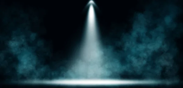 Порожній Простір Темної Кімнати Студії Точковим Освітленням Туманом Або Туманом — стокове фото