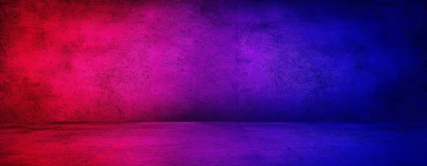 Абстрактное Изображение Темной Комнаты Studio Эффектом Подсветки Красного Синего Бетонной — стоковое фото