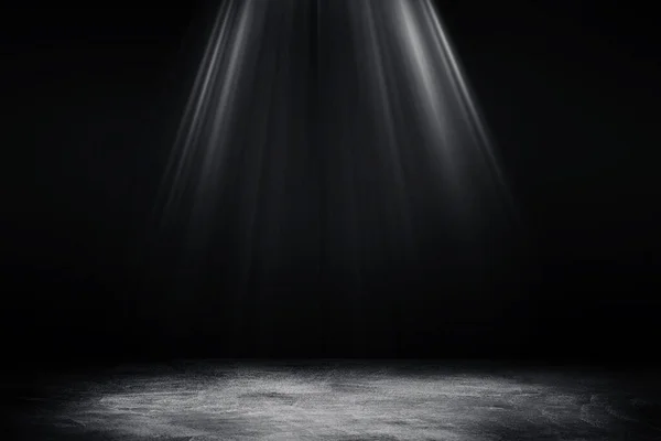 Stüdyo Karanlık Odasının Boş Alanı Işıklandırma Efektli Beton Zemin Grunge — Stok fotoğraf