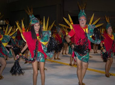 Florianopolis, Santa Catarina/Brezilya-Şubat/2018: Paraders karnaval