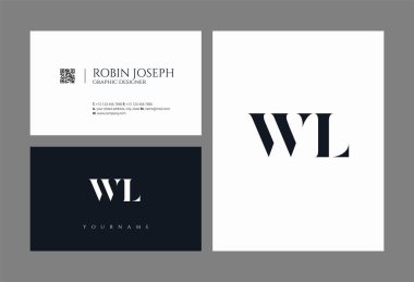 Logo Wl, kartvizit için şablon mektup 