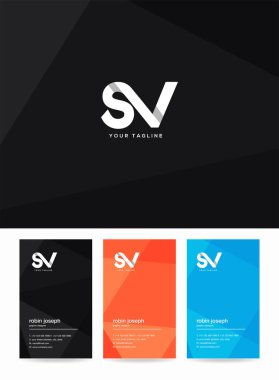 Logo Sv, kartvizit için şablon mektup 