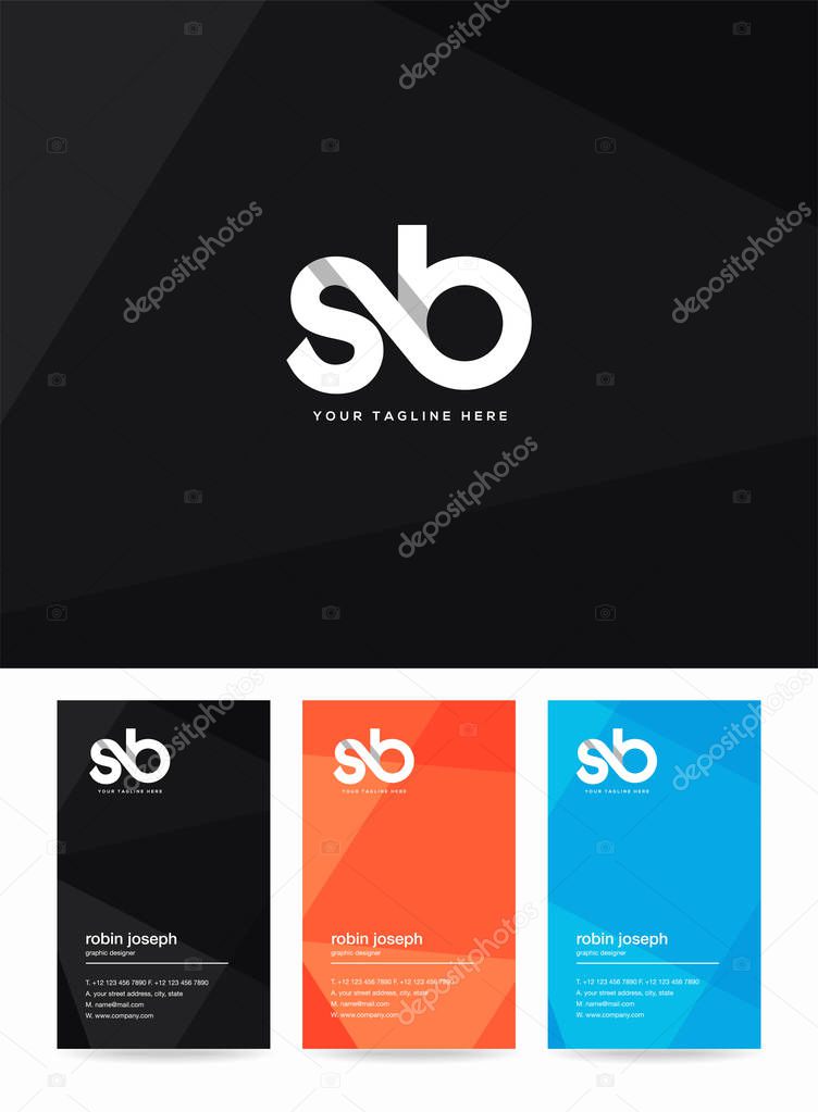 Letters logo Sb, template for business card 