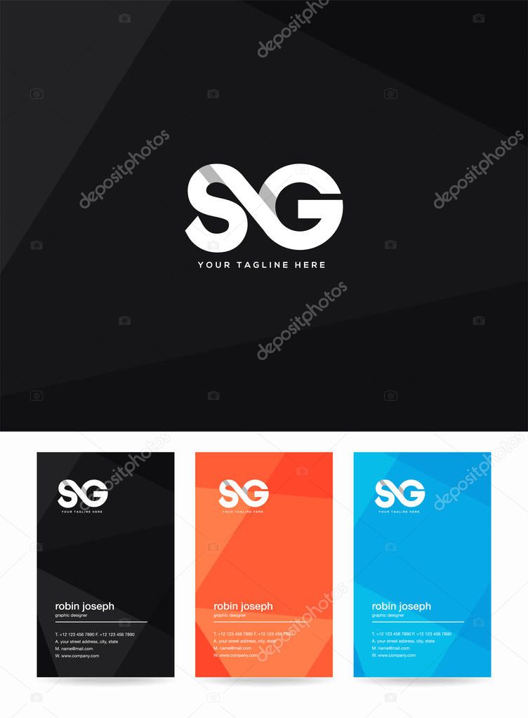 Letters logo Sg, template for business card 