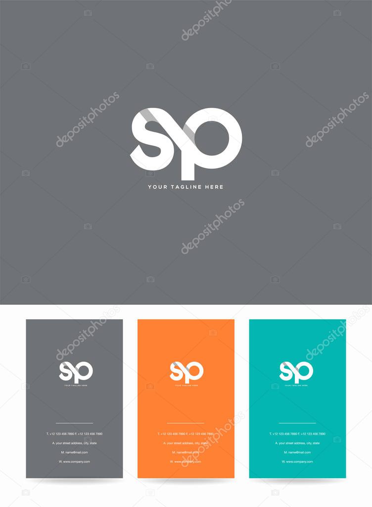 Letters logo Sp, template for business card 