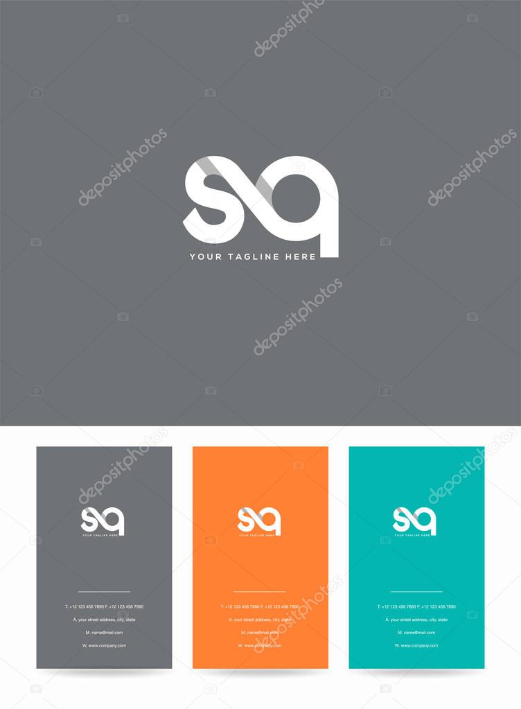 Letters logo Sq, template for business card