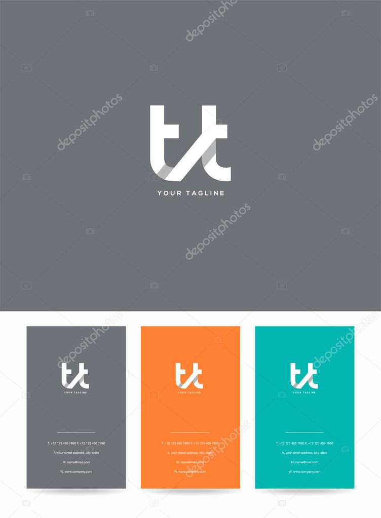 Letters logo Tt, template for business card