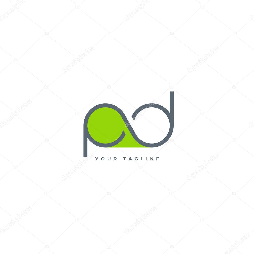 Letters logo Pd, template for business card 