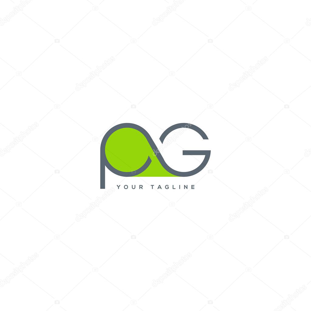 Letters logo Pg, template for business card 