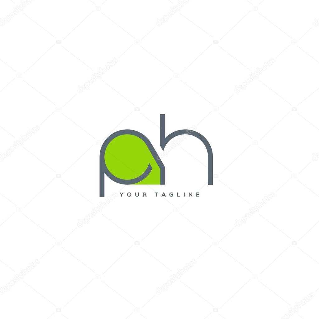 Letters logo Ph, template for business card