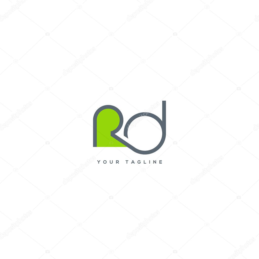 Letters logo Rd, template for business card