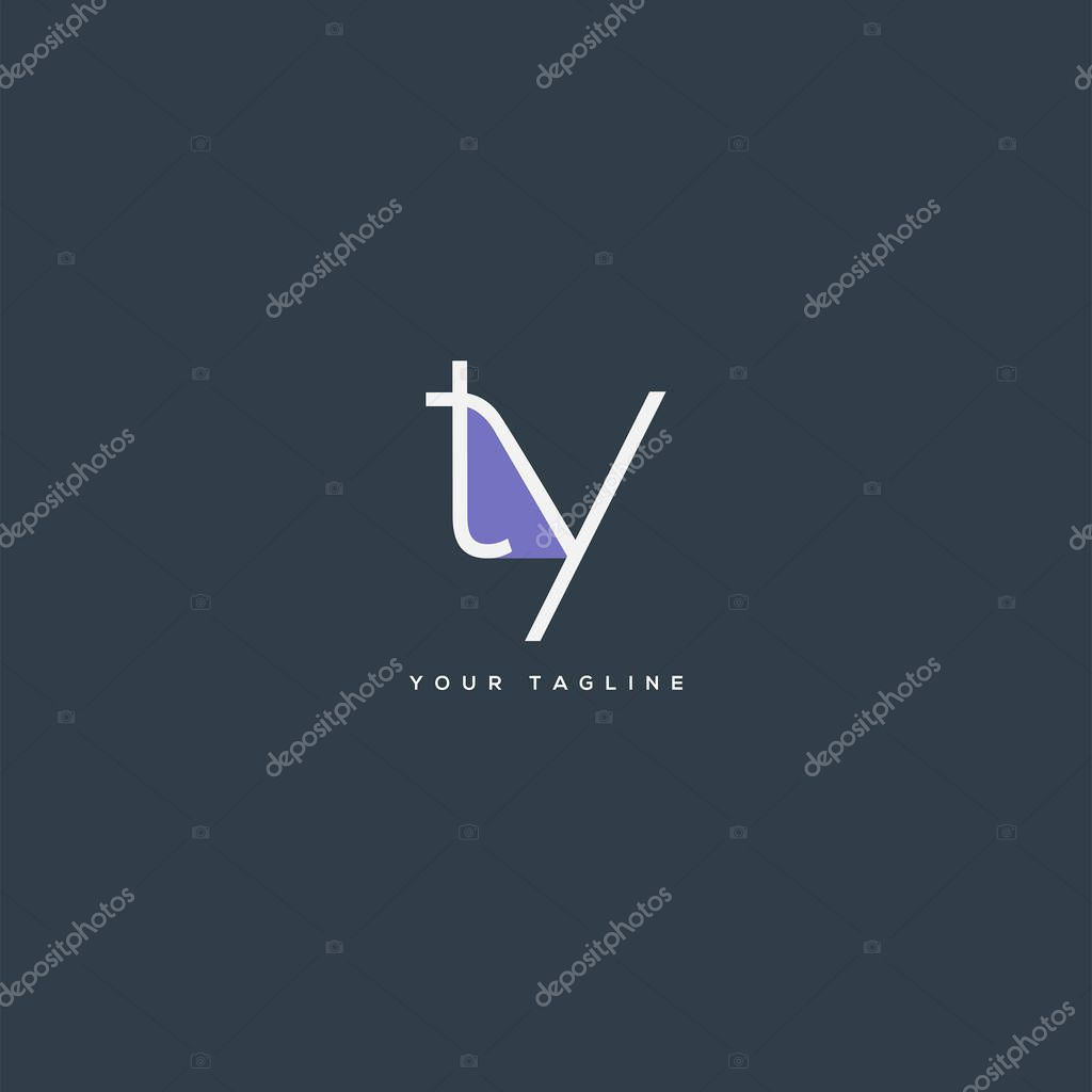 Letters logo Ty, template for business card