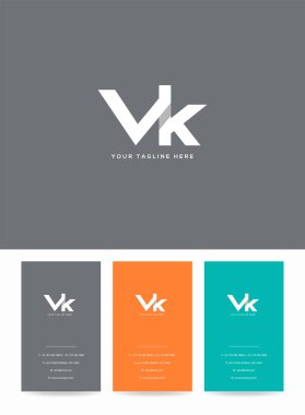 Logo Vk, kartvizit için şablon mektup 