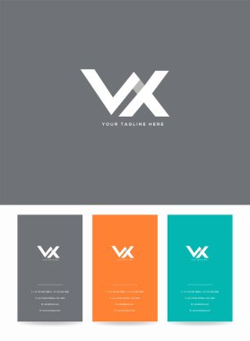 Logo Vx, kartvizit için şablon mektup 