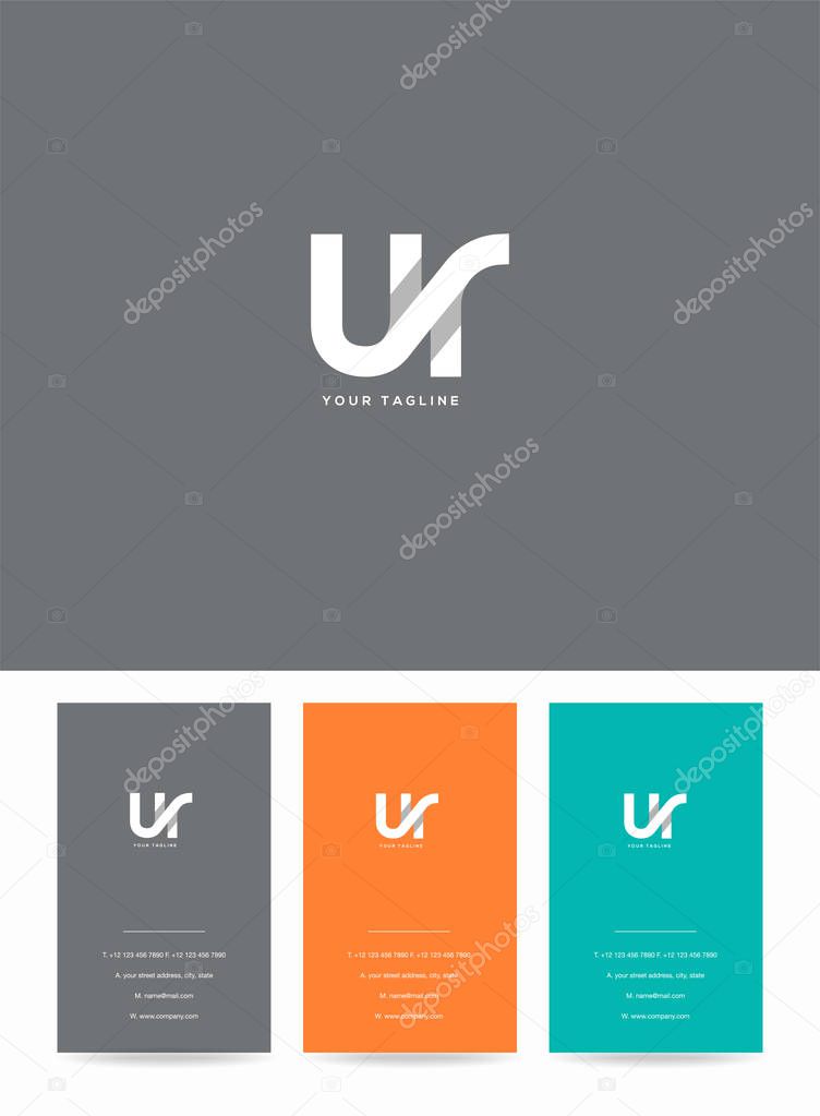 Letters logo Ur, template for business card