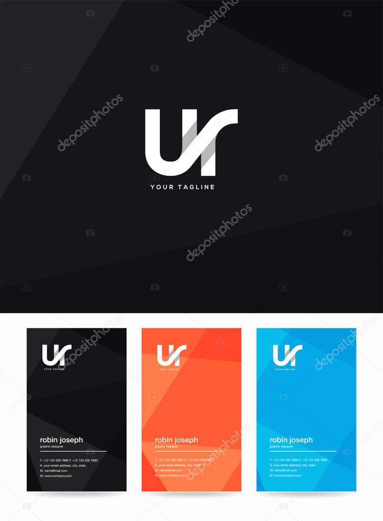 Letters logo Ur, template for business card