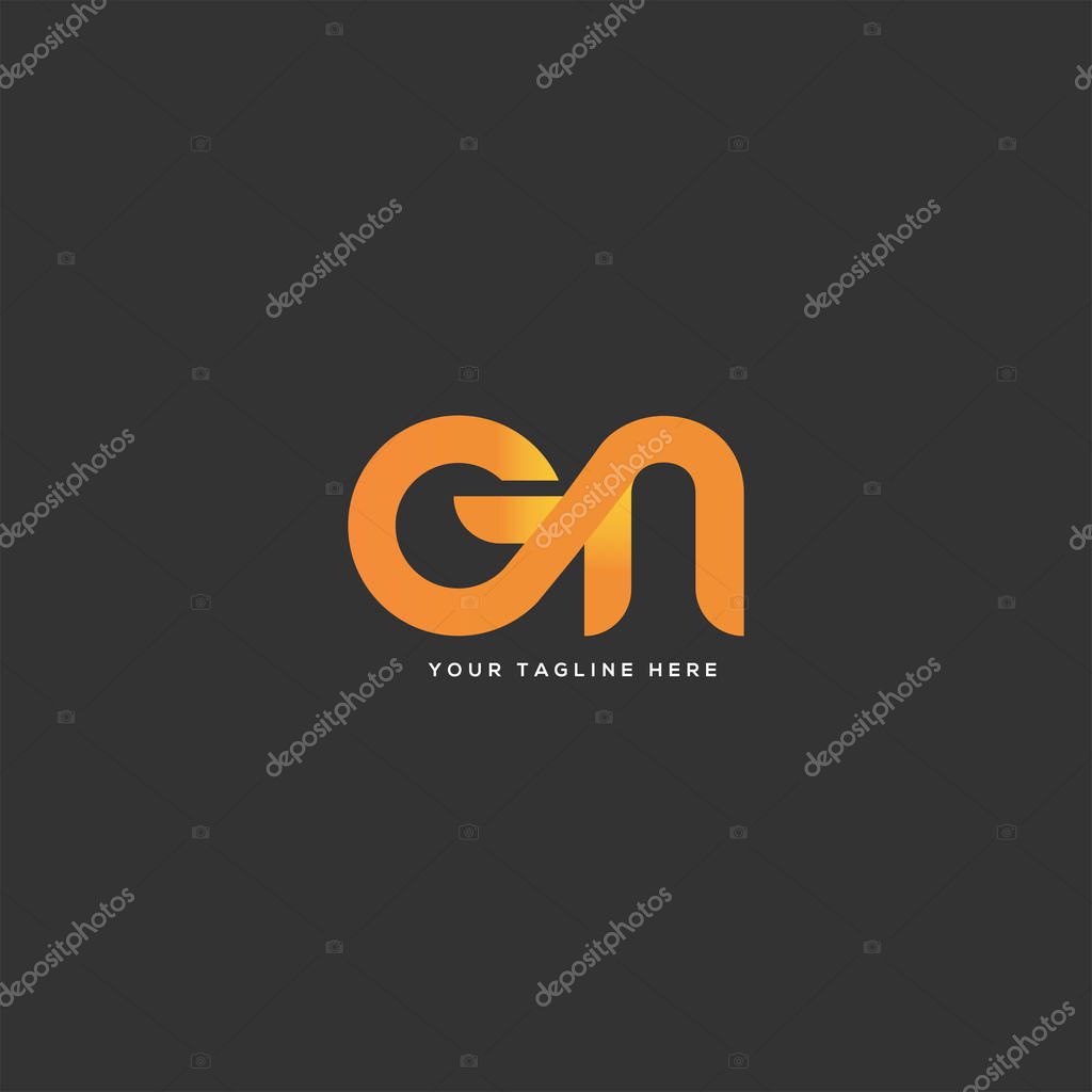 Letters logo Gn, template for business card