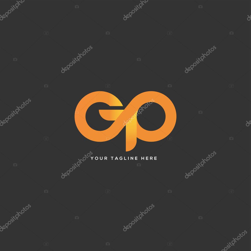 Letters logo Gp, template for business card