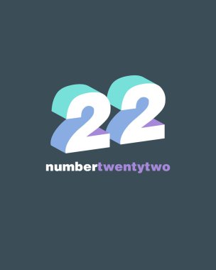 basamak sayısı 22 logo simge, geometrik kurumsal kimlik, vektör çizim