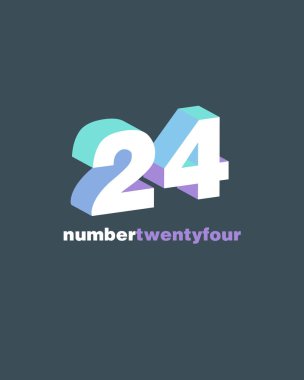 basamak sayısı 24 logo simge, geometrik kurumsal kimlik, vektör çizim