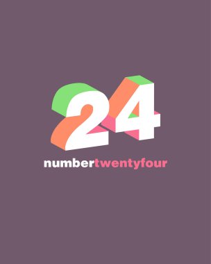 basamak sayısı 24 logo simge, geometrik kurumsal kimlik, vektör çizim