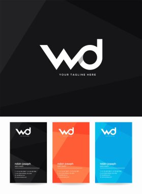 Logo Wd, kartvizit için şablon mektup 
