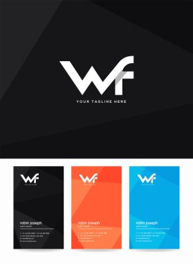Letters logo Wf, template for business card vector