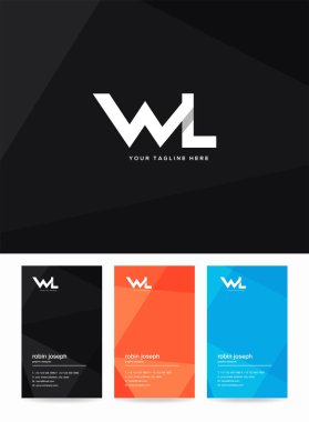 Logo Wl, kartvizit için şablon mektup 