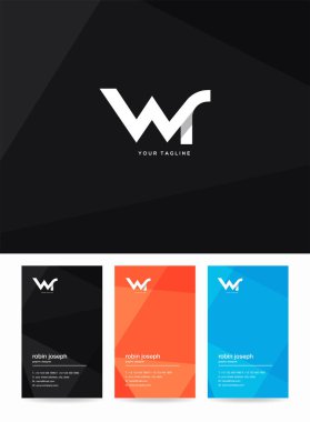 Logo Wr, kartvizit için şablon mektup 