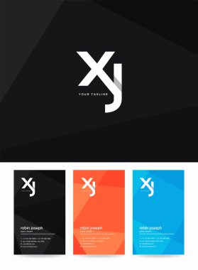 Logo Xj, kartvizit için şablon mektup 