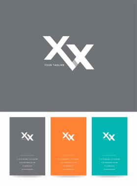 Logo Xx, kartvizit için şablon mektup 
