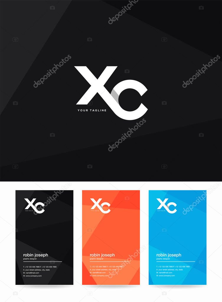 Letters logo Xc, template for business card 