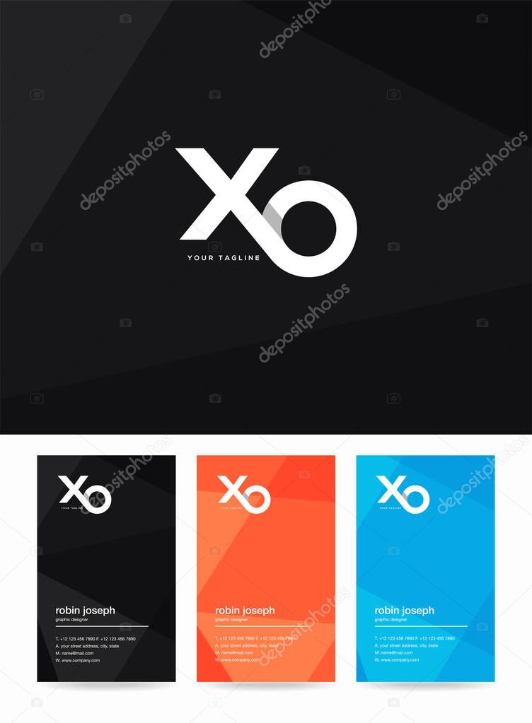 Letters logo Xo, template for business card