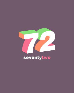 satır basamak 72 numara logo simge, geometrik kurumsal kimlik, vektör çizim