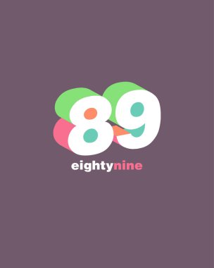 satır basamak 89 numara logo simge, geometrik kurumsal kimlik, vektör çizim