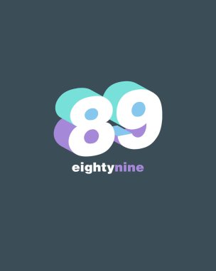 satır basamak 89 numara logo simge, geometrik kurumsal kimlik, vektör çizim