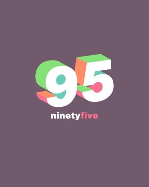 satır basamak 95 sayı logo simge, geometrik kurumsal kimlik, vektör çizim