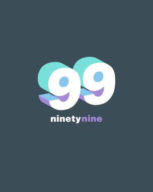 satır haneli 99 numara logo simge, geometrik kurumsal kimlik, vektör çizim