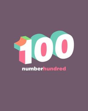 satır rakam 100 numara logo simge, geometrik kurumsal kimlik, vektör çizim