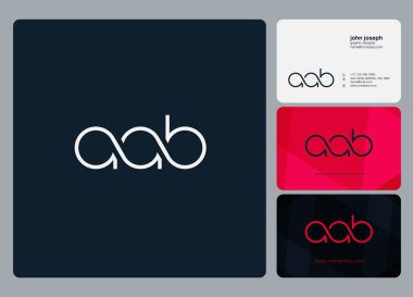 Logo Aab, kartvizit için şablon mektup 